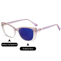 Gafas de Sol de Moda para Mujer, Estilo Ojo de Gato, Lentes Fotocromáticas, Bloqueo de Luz Azul, Protección UV400, Monturas Ópticas Protectoras, Diseño Ligero