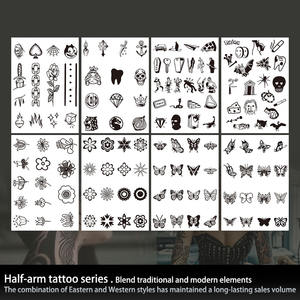 Juego de <span class=keywords><strong>Tatuajes</strong></span> Temporales con Diseños <span class=keywords><strong>Pequeños</strong></span>, Tatuaje Semipermanente a Prueba de Agua, Dura 2 Semanas, Tatuaje Herbal Realista <span class=keywords><strong>para</strong></span> Dedos, Brazos y Cuerpo - Product Image 1