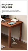 Bureau d'ordinateur portable et table d'étude en bois de chêne massif moderne avec console sculptée à la main chinoise, 8 tiroirs, écologique et durable