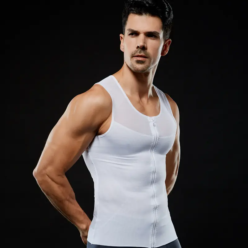 رجل مدرب خصر سترة التخسيس محدد شكل الجسم ضغط قميص تجريب تانك الأعلى ملابس داخلية اللياقة البدنية قميص الدهون حرق ساونا دعوى