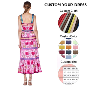 Mùa Thu Và Mùa Hè Gia Đình Phù Hợp Với Trang Phục Dài Phụ Nữ Cô Gái Váy Dài Tay Sọc Giản Dị Mẹ Và Con Gái In Hoa - Product Image 2