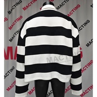 T-shirt Homme Manches Longues Oversize Streetwear en Coton Tricoté 100% Personnalisé, Épais, Color Block et Rayures Grandes Tailles
