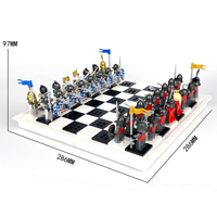 Jeu d'échecs créatif en plastique pour enfants, mini figurines à construire, blocs de construction, jeu d'échecs