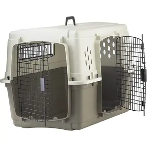 Pasokan pabrik IATA kandang penerbangan anjing kucing yang disetujui kerangkeng hewan peliharaan transportasi dapat dilipat dapat ditumpuk