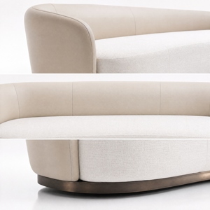 Canapé trois places en tissu compact de style moderne Pure-Line, pieds en bois massif robustes, marque JM, pour salon domestique, vente en gros - Product Image 4