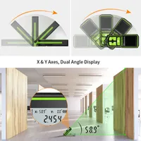 Télémètre laser numérique industriel rechargeable de classe 2 vert, 60M/100M/120M, avec fonction de mesure d'angle LCD