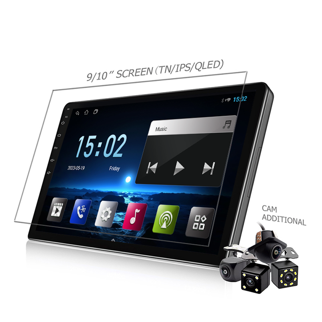 KZS TS7 9/10 Inch Portable Car for Player OLED Touch Screen Carplay Android Auto GPS FM AM BT 2 Din DSP RGB