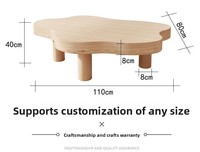 Nouveau fabricant de table basse noire et blanche en bois massif en forme de nuage de style japonais meubles de salon