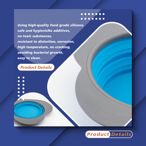 Cuenco plegable para perros con forma de hueso <span class=keywords><strong>grande</strong></span>-Comedero doble de silicona plegable de tamaño extra para viajes de razas grandes - Product Image 4