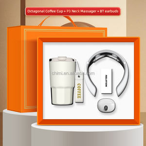 Caja de embalaje de lujo para negocios, conjunto de regalos corporativos, taza de bajo precio, auriculares de masaje para el cuello para aerolíneas, Año Nuevo, uso en oficina, logotipo personalizado - Product Image 5