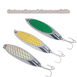 เหยื่อตกปลาโลหะรูปทรงช้อนเพชรขนาดใหญ่ 7 กรัม-60 กรัม แบบใหม่ ตัดเฉียง ประดับเลื่อม สำหรับตีไกล ตกปลาแนวตั้ง พร้อมตะขอ - Product Image 4