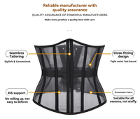 Corset gothique transparent en maille pour femme, fin, sexy, avec maintien de la poitrine, à baleines, amincissant la taille, gaine sculptante, débardeur en dentelle