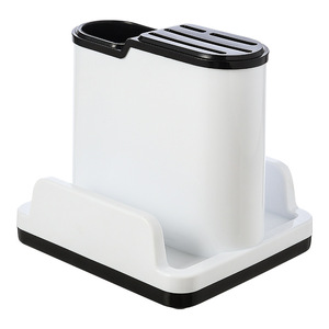 Support de rangement autoportant en plastique pour ustensiles de cuisine, couteaux, cuillères, baguettes, fourchettes, couvercles de casseroles et égouttoir à vaisselle - Product Image 6
