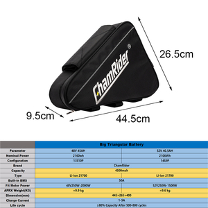 Pack de batteries lithium-ion triangulaires Chamrider EU Stock Garanti 60 Volt 2000W pour vélo électrique - Product Image 4