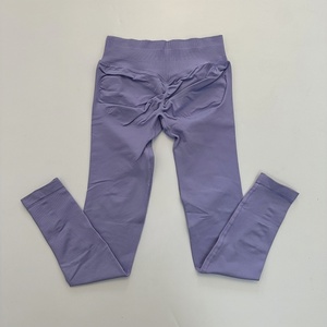 कोई लोगो लेगिंग वाली महिलाओं को कम रिबन बैंड स्क्रैच बॉटम निर्बाध योग पैंट जिम लेगिंग फिटनेस स्किंग खिंचाव कसरत - Product Image 6