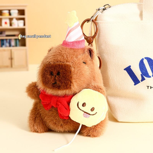 Porte-clés léger Capybara doux animaux mignons jouets en peluche poupées en peluche Collection sac d'accessoires avec porte-clés pour anniversaire Capibaras - Product Image 3