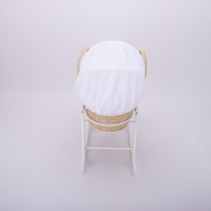 Cesta de dormir hecha a mano de hojas de maíz natural transpirable, moisés para bebé con base oscilante - Product Image 4