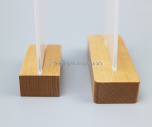 Personalizzato doppio display laterale in acrilico da tavolo top cornice poster per menu con base in legno a forma di T mini stand - Product Image 2