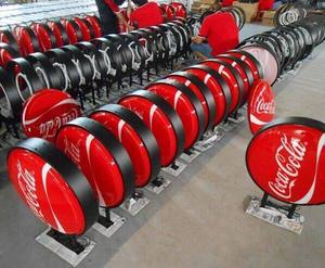 Boîte lumineuse publicitaire personnalisée pour café, enseigne extérieure <span class=keywords><strong>ronde</strong></span>, panneaux publicitaires LED double face, boîte lumineuse en acrylique - Product Image 1