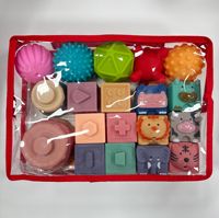 Juguetes Educativos Sensoriales Montessori para Bebés, Libres de BPA, Bloques de Apilamiento de Silicona Suave