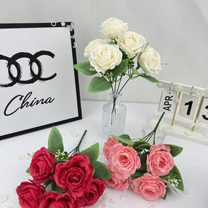 Date <span class=keywords><strong>de</strong></span> haute qualité personnalisé <span class=keywords><strong>pas</strong></span> <span class=keywords><strong>cher</strong></span> décoratif Design moderne Rose Bouquets <span class=keywords><strong>de</strong></span> <span class=keywords><strong>fleurs</strong></span> en soie - Product Image 1