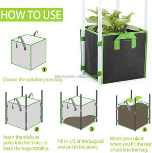 Sacs de culture rectangulaires carrés d'intérieur/extérieur durables pour plantes Conteneur pliable pour jardinière de jardin Plantation de légumes Sol polyvalent - Product Image 4