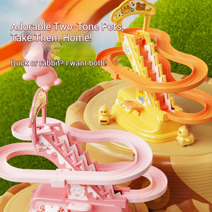 Jouet en bois <span class=keywords><strong>Canard</strong></span> montant les escaliers sur piste coulissante, design <span class=keywords><strong>jaune</strong></span> mignon, apprentissage Montessori pour tout-petits et bébés - Product Image 4