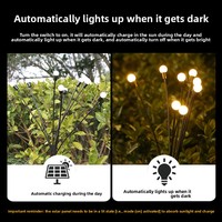 Lampes solaires à LED en forme de lucioles, étanches IP65, pour extérieur, avec piquets oscillants en acier inoxydable, pour décorer les allées, les jardins et les paysages.