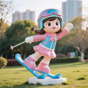 Statue géante en fibre de verre D436 représentant une artiste, grande mascotte de <span class=keywords><strong>peintre</strong></span> de dessin animé pour la décoration extérieure des centres commerciaux et des places publiques - Product Image 6