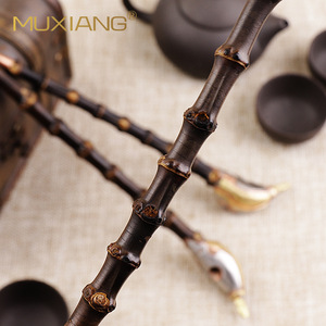 Muxiang Bamboo Joint Smoking Pipe Traditional Craftsmanship Straight Type Tobacco Pipe Gift - Product Image 3