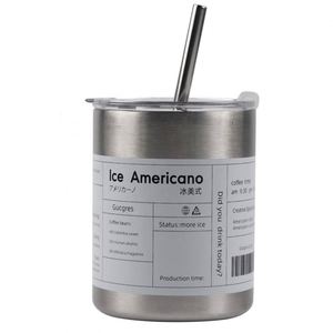 Mug de voyage isotherme en acier inoxydable à double paroi, réutilisable et personnalisé, avec paille, de haute qualité - Product Image 1