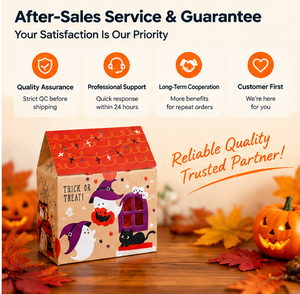 Caja de Regalo de Halloween para Dulces, Galletas y Pequeños Obsequios, Diseño con Ventana de Cartón Kraft, Fácil de Ensamblar - Product Image 5