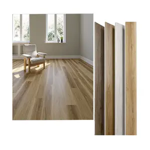 100% impermeable mejor efecto de madera Natural SPC PVC clic suelo de vinilo para decoración del hogar