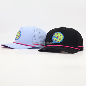 OEM Club Company Customized 5 Panel Baseball Cap Unisex <b>Waterproof</b> Premium Hydro Breathable Rope Golf <b>Hats</b> with Rubber PVC Logo - Product Image 3
