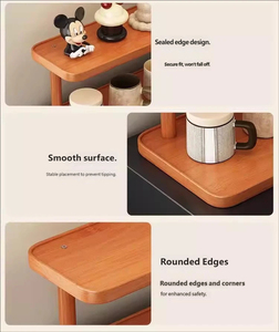 Estantes de Exhibición Modernos de Madera de Nogal Negro de Tres Niveles para Almacenamiento de Bebidas en la Cocina y Portavasos - Product Image 3