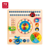 Mainan Edukasi Kayu Set Jam Kalender Papan Sensorik dari Kayu Lapis untuk Anak Autis