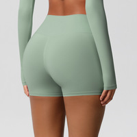 Short de sport taille haute respirant, extensible dans quatre directions, séchage rapide, double face, haute qualité, idéal pour le yoga et la course à pied