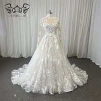 Feishiluo Cristal 3D Perle Fleur Robe De Mariée Robe De Bal De Luxe Strass Perle Robes De Mariée Avec Veste En Dentelle