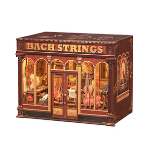 CuteBee Bach Strings Tienda de Música en Miniatura 1:12 Kit de Construcción de Modelo de Madera DIY para Adultos y Niños - Product Image 1