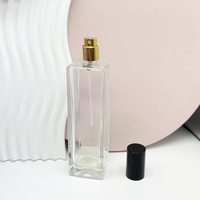 113ml Transparent Rectangle Shape Glass Perfume Bottles