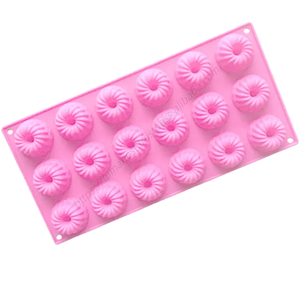 แม่พิมพ์เค้กชิฟฟอน 18 หลุม แบบขายส่ง ราคาพิเศษ ชุดแม่พิมพ์ซิลิโคนลายวน สำหรับทำขนม อุปกรณ์ครัว - Product Image 1