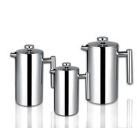 Cafetière à piston en acier inoxydable à double filtre de 12 oz avec couvercle, isolation thermique et infuseur à thé pour la cuisine