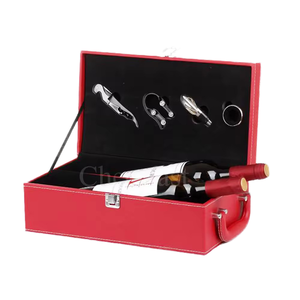 Black PVC Wholesale Classical <b>Red</b> Wine <b>Gift</b> <b>Box</b> Luxury Premium Bottle Container/ - Product Image 4