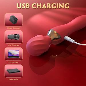 Baguette vibrante AV à double tête Gode puissant Massage par vibration Double moteur Stimulateur de tétons et de clitoris Jouets sexuels pour adultes - Product Image 6