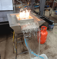 Vente directe usine : Fontaine d'eau décorative extérieure à flamme réelle, à gaz propane, pour piscine