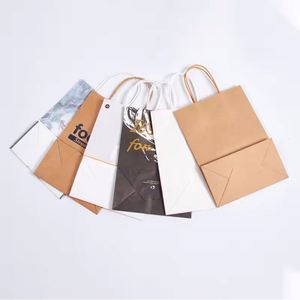 Custom Modern Design Kraft Paper Shopping Bag with Flat Handle Brown Black Your Own Logo for Food Gift Items Andy Paper Bags D - Product Image 4