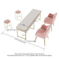 Table de manucure de luxe pour salon de beauté, tables et chaises de manucure, table de technicien en ongles postmoderne simple ou double