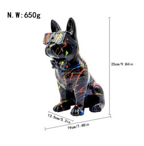 Prêt à Expédier Guangzhou Nanchi Usine Pas Cher En Gros Artificiel Réaliste Transfert D'eau Résine Bouledogue Ornements - Product Image 2