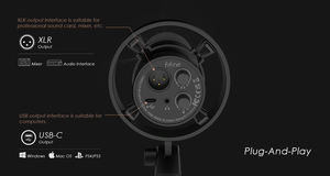 Micrófono Dinámico XLR <span class=keywords><strong>Fifine</strong></span> <span class=keywords><strong>K688</strong></span> para Estudio, Micrófono USB para PC, Podcast, para Transmisión en Vivo Profesional y Grabación - Product Image 2