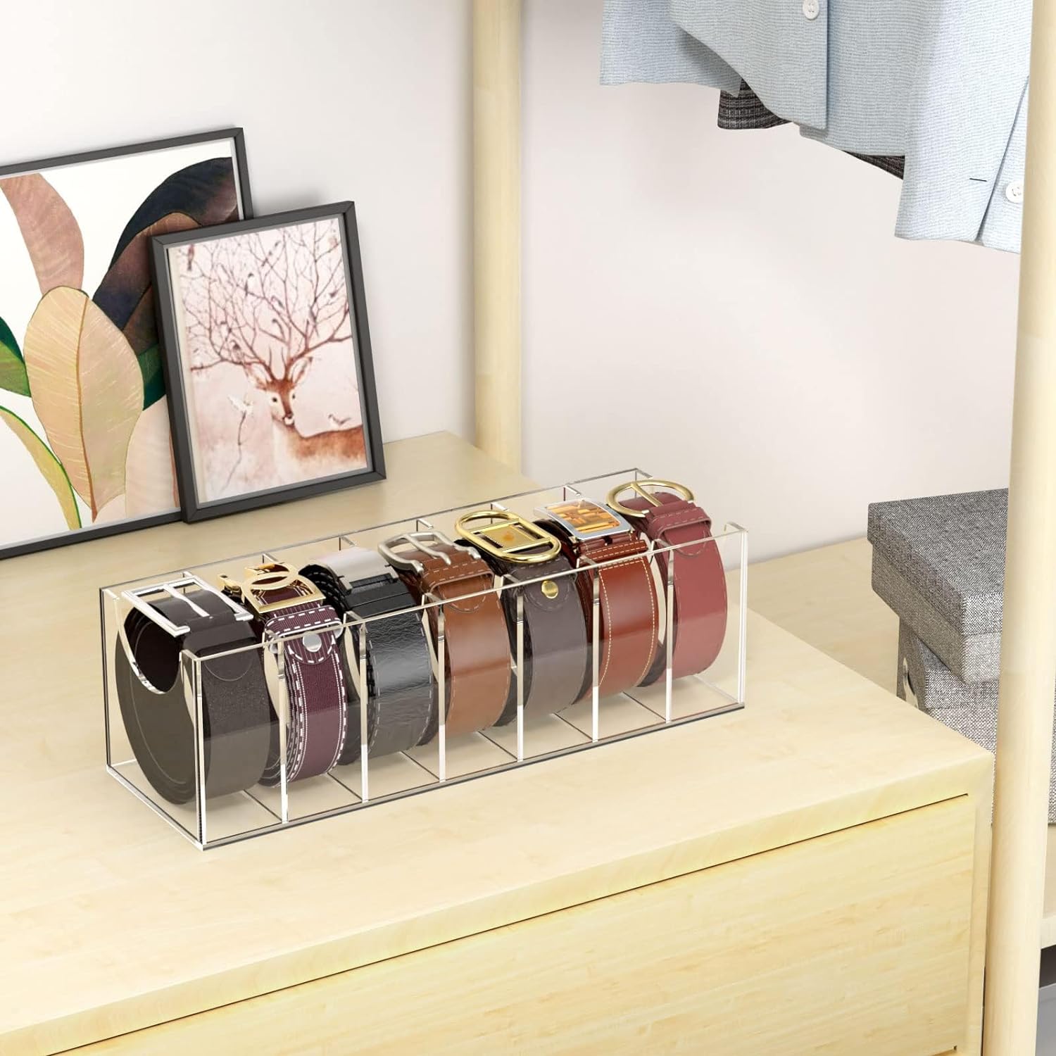 tie and belt organizer box